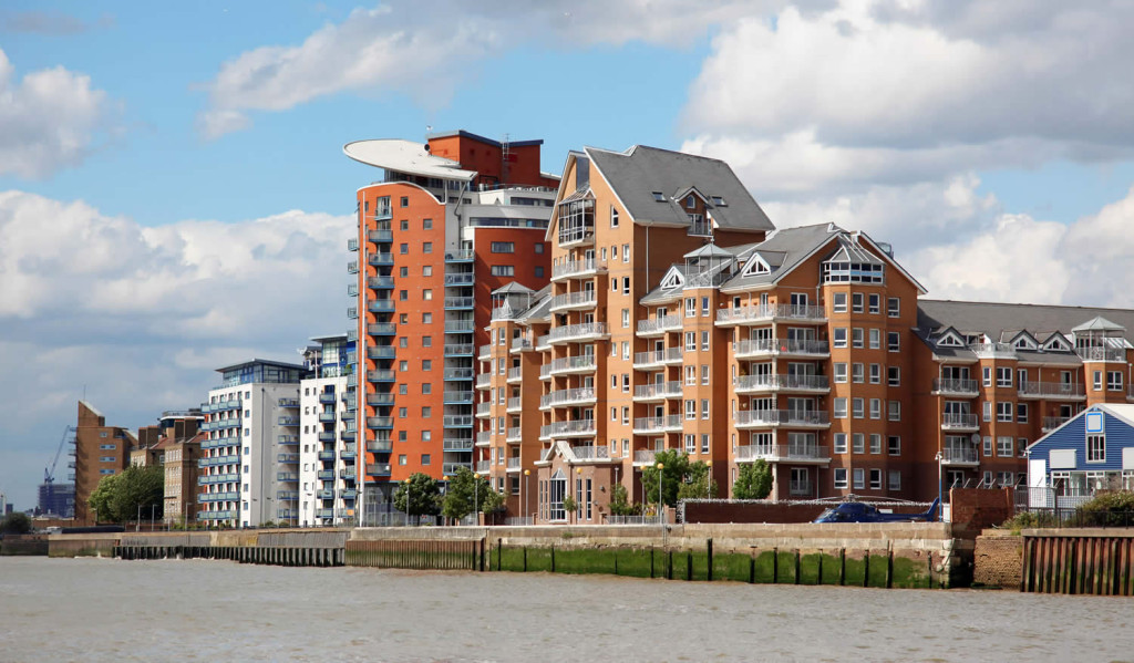 New build apartments on the Thames, London City Mortgages