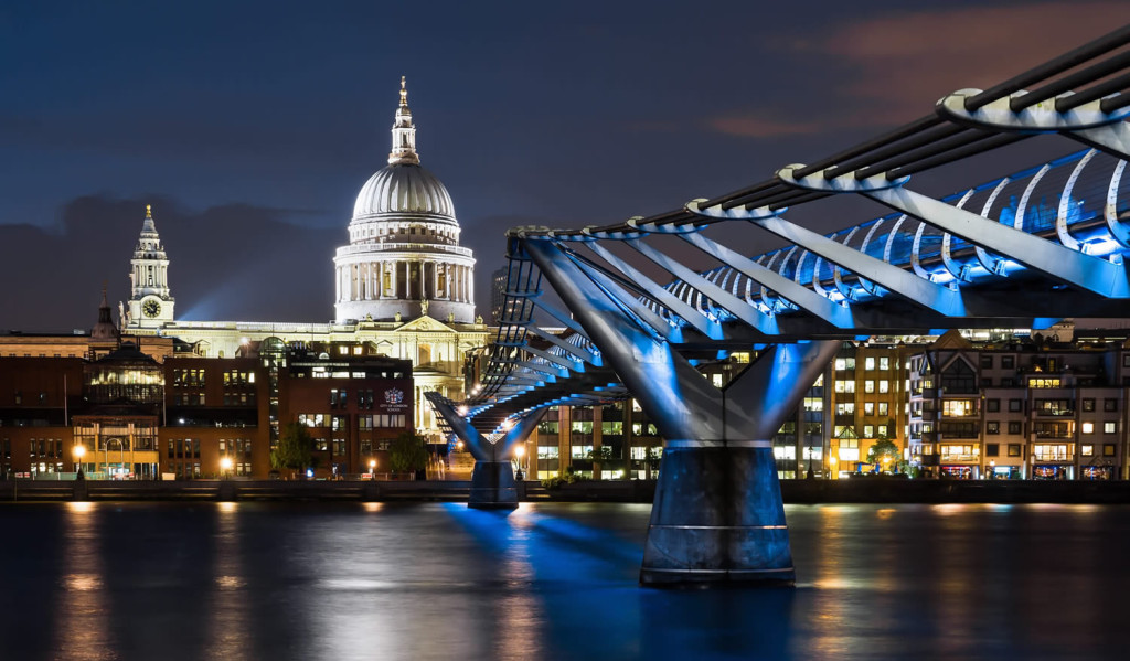 St Pauls and Millennium Bridge over the Thames, London City Mortgages