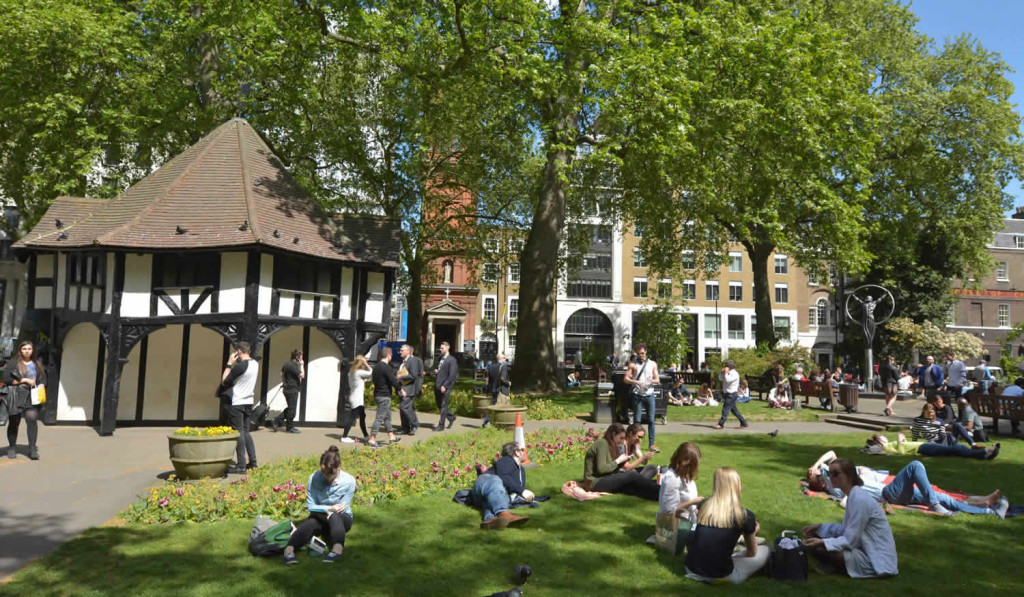 Sunny day in soho square central London City Mortgages