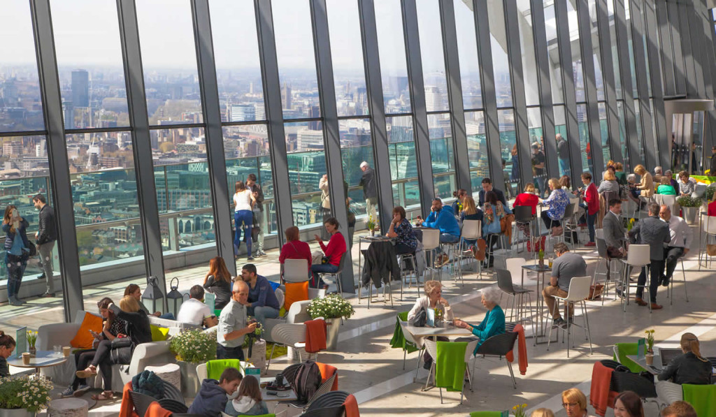 Sky garden restaurant Walkie Talkie building central London City Mortgages