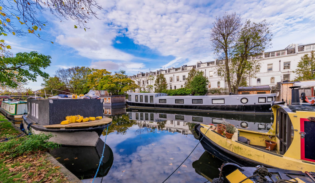 Autumn day canal Little Venice London City Mortgages