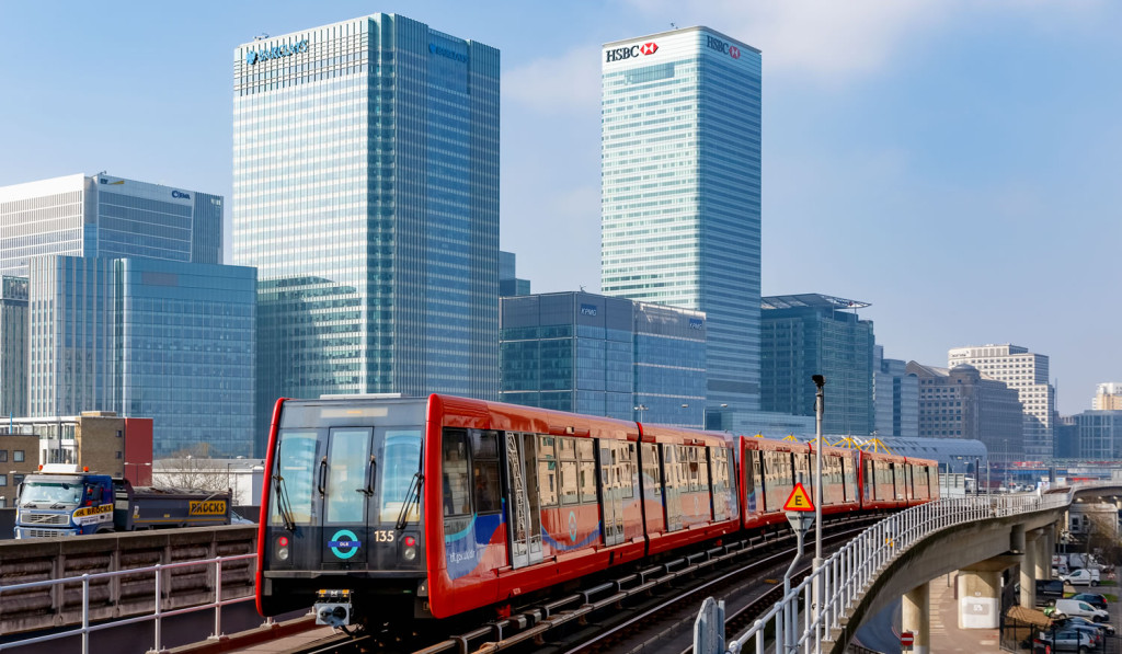 Canary Wharf buildings Docklands Light Railway London City Mortgages